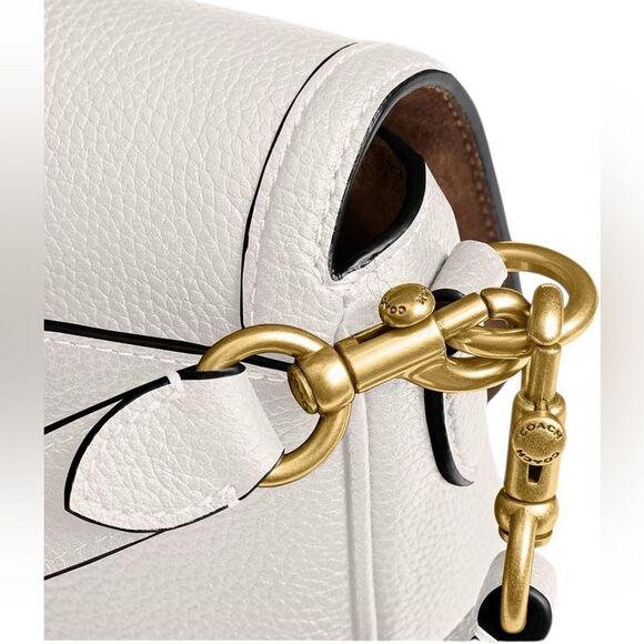 Coach Small Pebbled Leather Shoulder Bag with Gold Hardware - Picture 4 of 16